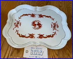 BEAUTIFUL & RARE Form LARGE MEISSEN Red Court Dragon TRAY Platter Dish ANTIQUE