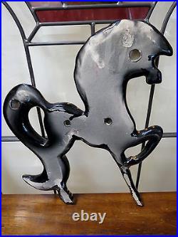 BEAUTIFUL & RARE Vintage 50s 60s Prancing ZEBRA Horse w LONG TAIL Wall Plaque