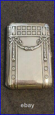 BEAUTIFUL Rare Set cigarette case and pyrogen lighter solid silver case sterling