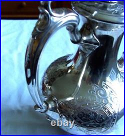 BEAUTIFUL VERY RARE ANTIQUE SHAW & FISHER SHEFFIELD SILVER PLATED TEAPOT c. 1880