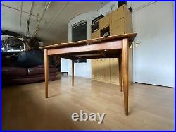 BEAUTIFUL Vintage mid-century TEAK wood dining table extendable tapered RARE
