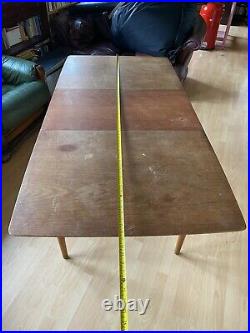 BEAUTIFUL Vintage mid-century TEAK wood dining table extendable tapered RARE