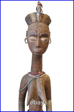 Baule Female Seated Wood maternity figure. Rare, Old And Beautiful. Ivory Coast