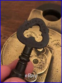 Beautiful 19th Century Edwin Cotterill A20 Padlock with Key Rare