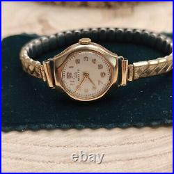 Beautiful 9ct gold record rare antique winding Watch 375 vintage