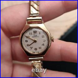 Beautiful 9ct gold record rare antique winding Watch 375 vintage