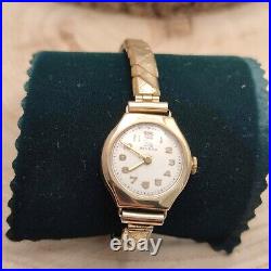 Beautiful 9ct gold record rare antique winding Watch 375 vintage