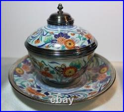 Beautiful And Rare Le Tallec Bowl & Cover With Puirfocat Silver