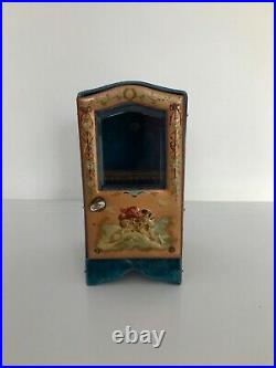 Beautiful Antique 1800s French Sedan Chair Pocket Watch Holder Doll Box RARE