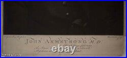 Beautiful Antique 18th Century Mezzotint John Armstrong by Edward Fisher, Rare