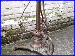 Beautiful Antique Brass And Copper Telescopic Oil Lamp. Patent Lamp. Rare find