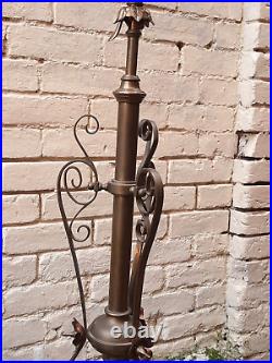 Beautiful Antique Brass And Copper Telescopic Oil Lamp. Patent Lamp. Rare find