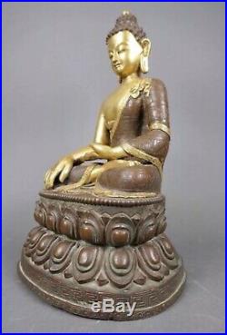 Beautiful Antique Chinese /Tibetan Carved Gilt Bronze Buddha Rare