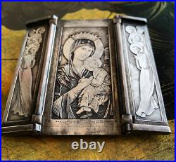Beautiful Antique Framed Engraving of Rare Our Lady of Perpetual Help 4 Catholic