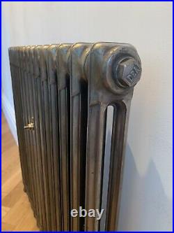 Beautiful Antique Hand Polished Cast Iron Two Column IDEAL Radiator 74x77cm RARE