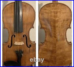 Beautiful Antique Old Manby Labelled 4/4 Violin Rare Stunning Quilted Maple Back