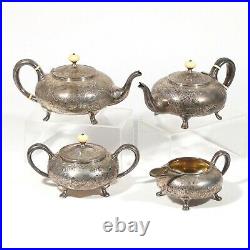 Beautiful Antique Rare BARBOUR 4 Piece Sterling Silver Coffee Tea Set 66.8 ozt