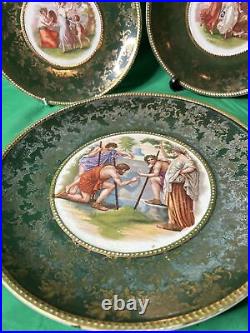 Beautiful Antique Set Of 3 Royal Vienna Kaufman Austrian Plates RARE