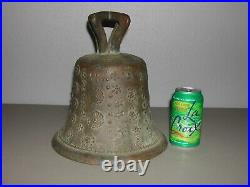 Beautiful Antique Vintage Bronze Spanish Mission Bell Ornate Solid Loud Rare