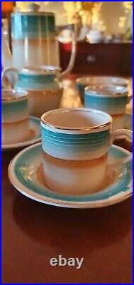 Beautiful Art Deco Adams Titian Ware Coffee set. Unusual and rare pattern