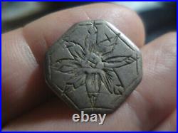 Beautiful Button Sterling Silver Swastika XVIII Century Very Rare