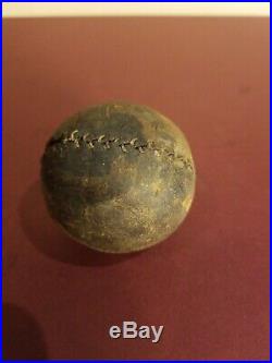 Beautiful Circa 1860's Antique Leather Lemon Peel Baseball Old 4 Sections Rare
