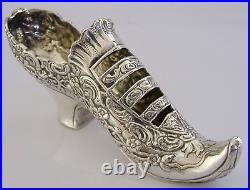 Beautiful Clean Large Rare English Antique 1904 Sterling Silver Shoe Chester