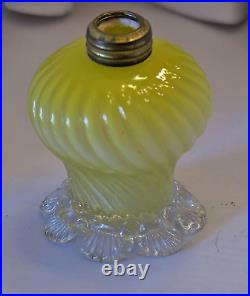 Beautiful Clear Cranberry Antique Rare Art Glass Miniature Oil Lamp Shade MINT