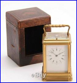 Beautiful Drocourt Gorge Cased Striking Repeating Carriage Clock Rare with Case