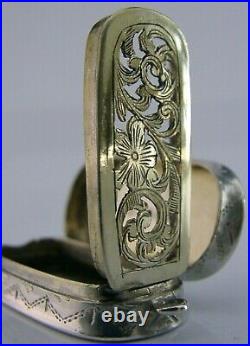 Beautiful English Oblong Sterling Silver Vinaigrette Antique 1870 Rare