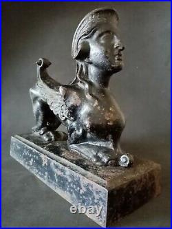 Beautiful, Extremely Rare Sphinx Georgian Cast Iron Piece 7 Kilos