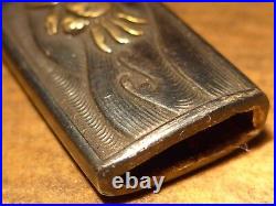 Beautiful High Quality Japanese Samurai Rare Silver Kozuka With Crabs And Waves