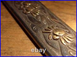 Beautiful High Quality Japanese Samurai Rare Silver Kozuka With Crabs And Waves