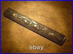 Beautiful High Quality Japanese Samurai Rare Silver Kozuka With Crabs And Waves