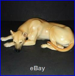 Beautiful Nymphenburg Large Great Dane Dog Figurine Rare Fawn Color