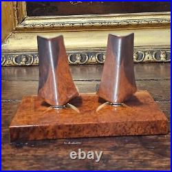 Beautiful Quality Rare Davidoff Thuya Wood And Sterling Silver Double Pipe Rack