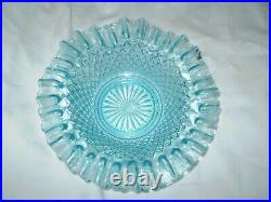 Beautiful RARE ANTIQUE Art Nouveau glass curly bowl blue color