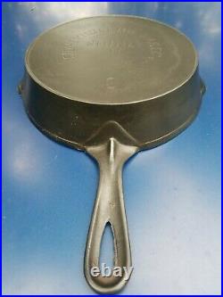 Beautiful RARE Antique Sidney Hollowware #6 Skillet Old Smooth Iron Cookware