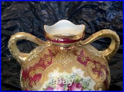 Beautiful. RARE. Noritake HAND PAINTED Gold GILDED NORITAKE Vase/ornament