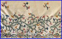 Beautiful Rare 18th C. French Cotton Hand Embroidery Fabric (2938)