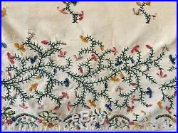 Beautiful Rare 18th C. French Cotton Hand Embroidery Fabric (2938)