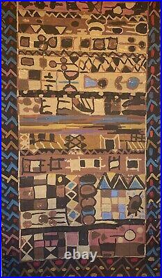 Beautiful Rare 1920's 1930's French Geometric Painting For Carpet Development