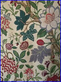 Beautiful Rare 1930's French Linen Exotic Fantasy Floral Fabric (2932)