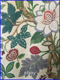 Beautiful Rare 1930's French Linen Exotic Fantasy Floral Fabric (2932)