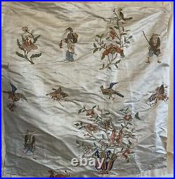 Beautiful Rare 19th C. Chinese Silk Applique Conversational Embroidery 5010