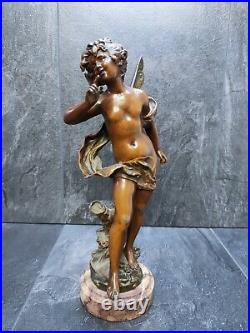 Beautiful Rare 19th C French Bronze Fairy by Auguste Moreau 11.5