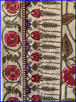 Beautiful Rare 19th Century French/Indian Floral Cotton Printed Fabric (2491)