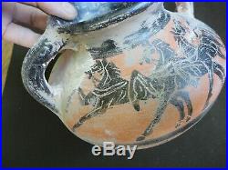 Beautiful Rare Ancient Greek Thracian Terracotta Drinking Amphora Jug Pitcher
