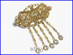 Beautiful Rare Antique 15ct gold Cannetille Work Aquamarine drop brooch