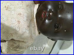 Beautiful Rare Antique Black'Dream Baby' Composite Doll Armand Marseille 1924